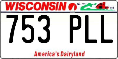 WI license plate 753PLL