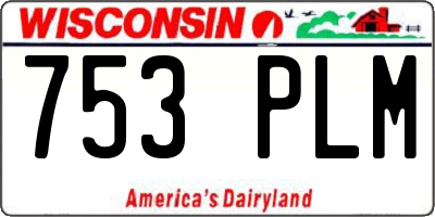 WI license plate 753PLM