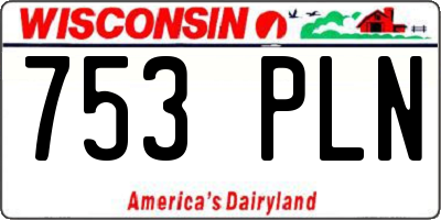 WI license plate 753PLN