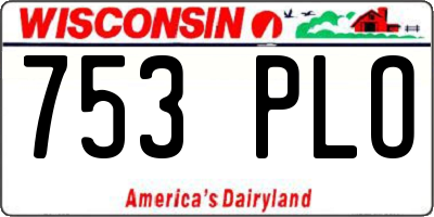 WI license plate 753PLO