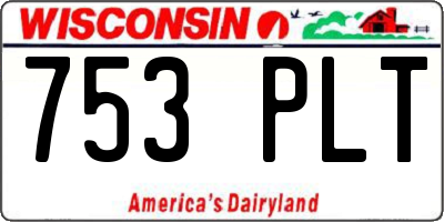 WI license plate 753PLT