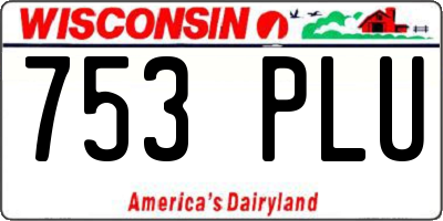WI license plate 753PLU