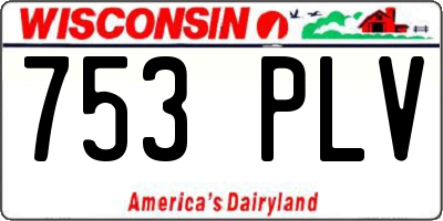 WI license plate 753PLV