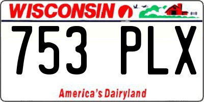 WI license plate 753PLX