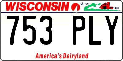 WI license plate 753PLY