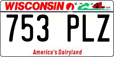 WI license plate 753PLZ