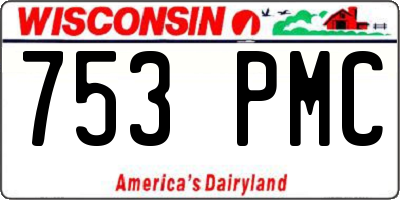 WI license plate 753PMC