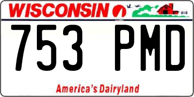 WI license plate 753PMD