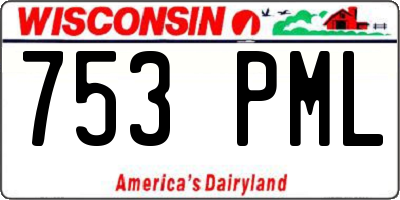 WI license plate 753PML