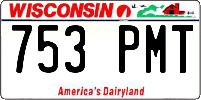 WI license plate 753PMT