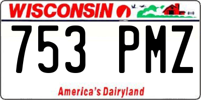WI license plate 753PMZ