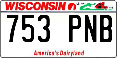 WI license plate 753PNB