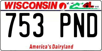 WI license plate 753PND