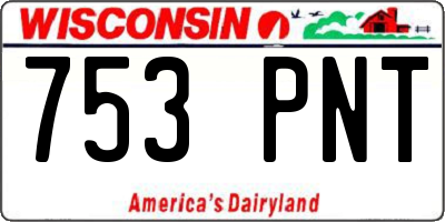 WI license plate 753PNT