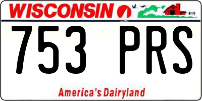 WI license plate 753PRS