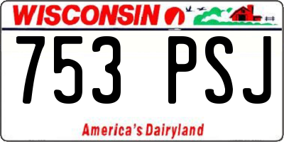 WI license plate 753PSJ