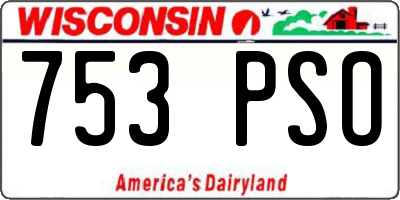 WI license plate 753PSO