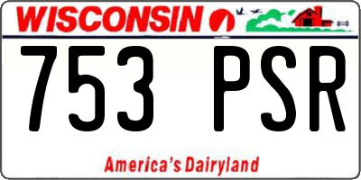 WI license plate 753PSR