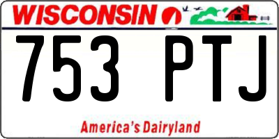 WI license plate 753PTJ
