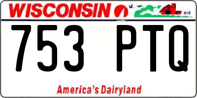 WI license plate 753PTQ