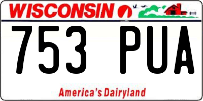 WI license plate 753PUA