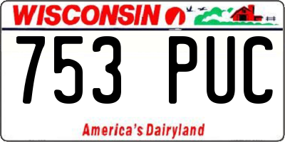 WI license plate 753PUC