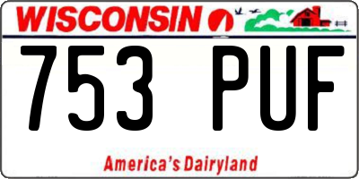 WI license plate 753PUF
