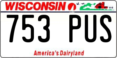 WI license plate 753PUS