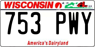 WI license plate 753PWY