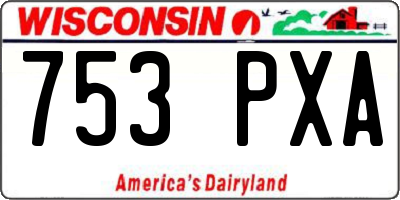 WI license plate 753PXA