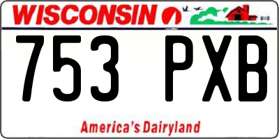 WI license plate 753PXB