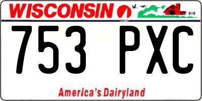 WI license plate 753PXC