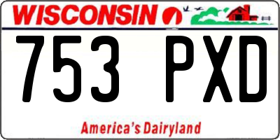 WI license plate 753PXD