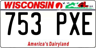 WI license plate 753PXE