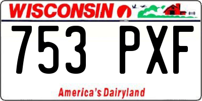 WI license plate 753PXF