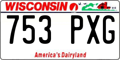 WI license plate 753PXG