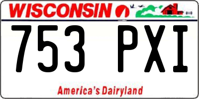 WI license plate 753PXI