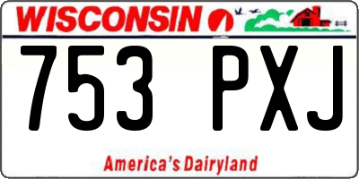 WI license plate 753PXJ