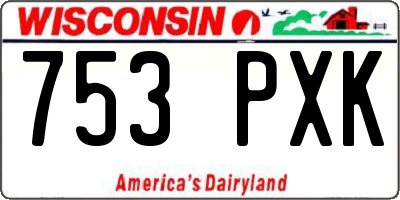 WI license plate 753PXK