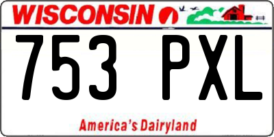 WI license plate 753PXL