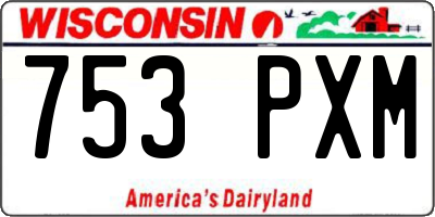 WI license plate 753PXM
