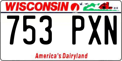 WI license plate 753PXN