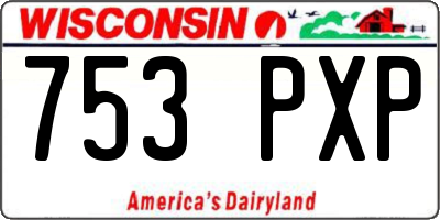 WI license plate 753PXP