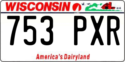 WI license plate 753PXR