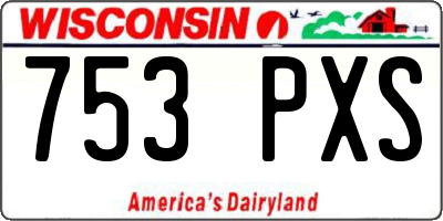 WI license plate 753PXS
