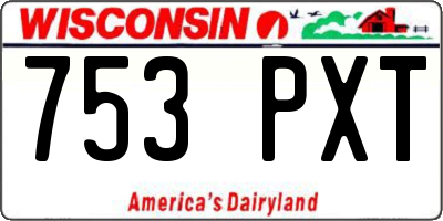 WI license plate 753PXT