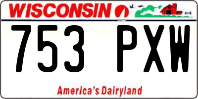 WI license plate 753PXW