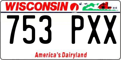 WI license plate 753PXX