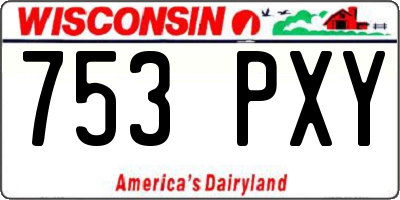WI license plate 753PXY