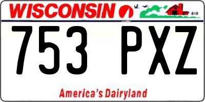WI license plate 753PXZ